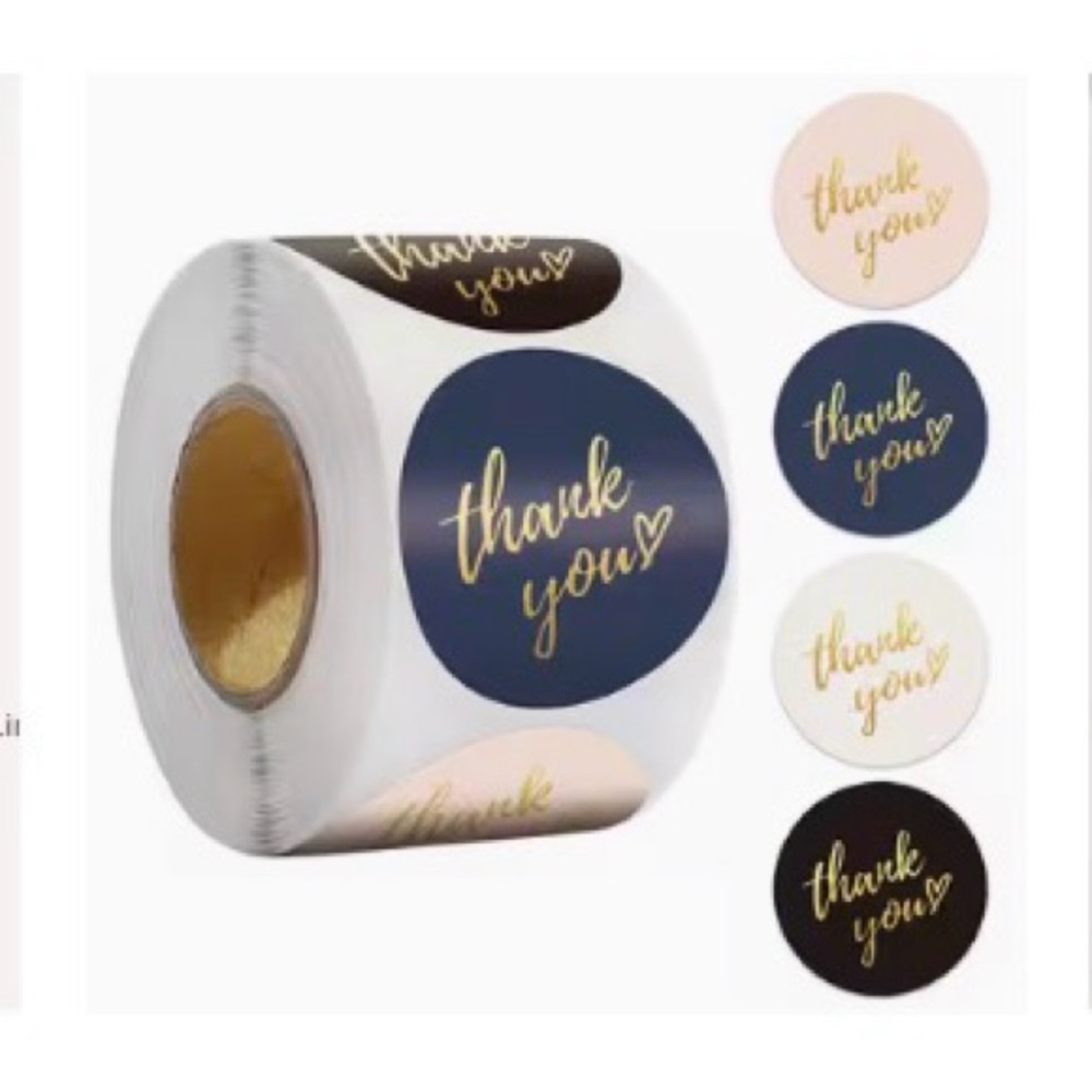 500 Thank You Stickers – 1” Round Packaging Labels for Small Business